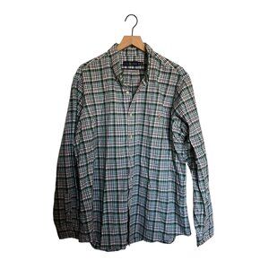 Ralph Lauren Mens XXL Plaid Button-Up Shirt Green & Red Cotton